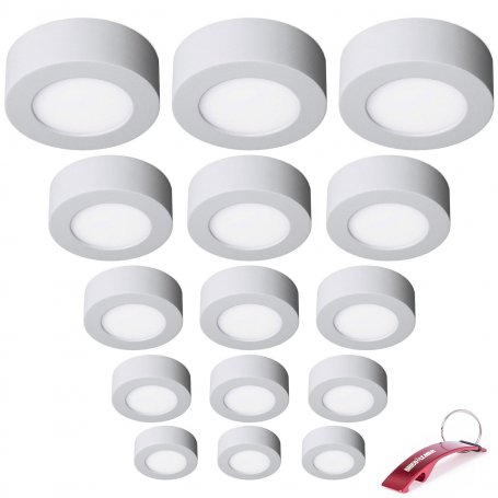 Lot de 15 downlight surface ronde led 6w 480lm 6000k blanc LDV Lighting