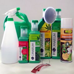 Pack 4 produits Canabium pour la culture du cannabis naturellement pulvérisation 500ml + + insecticide + douche vaporisez 1L 5L