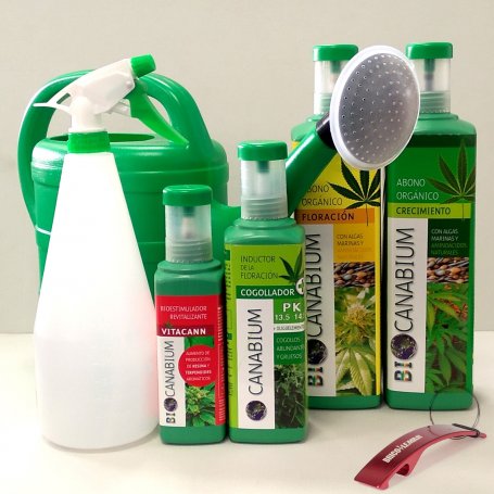 Ensemble de 4 produits essentiels pour la culture de cannabis Canabium + 1L + douche pulvérisateur 5L