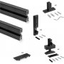 Kit de cadre modulaire Zero avec quincaillerie et 2 profilés de montage en L noirs Emuca