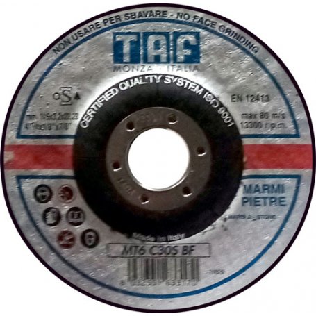 Marble disque de coupe en pierre MT6 115x3,2x22 centre pompé C30S Taf