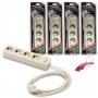 Pack de 4 multiprises avec 4 prises avec interrupteur TT latéral 16A 250V 1,5m câble Famatel