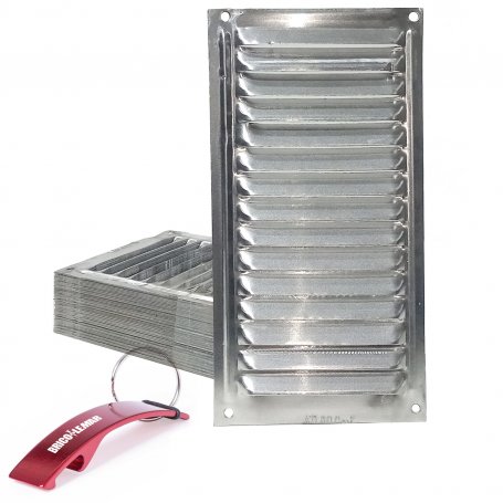 Lot de 50 grilles d'aération plates en aluminium 20x10 Orfesa