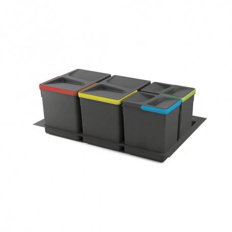 Kit reciclaje cajón cocina 2x15L 2x7L módulo 800mm altura 266mm - Emuca