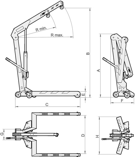 grua patas paralelas mega