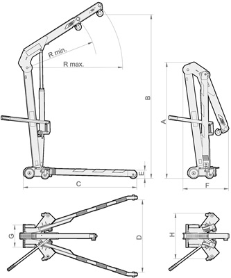 grua plegable estandard Mega