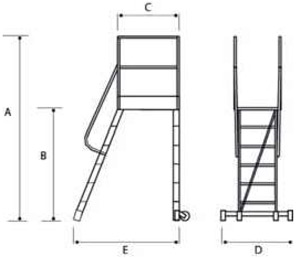 Medidas escaleras cargo