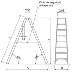 Medidas escalera con plataforma