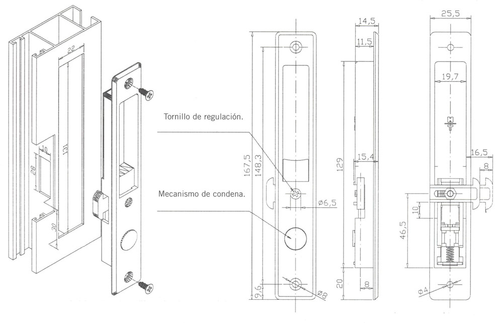 Cierre embutido HT Blanco