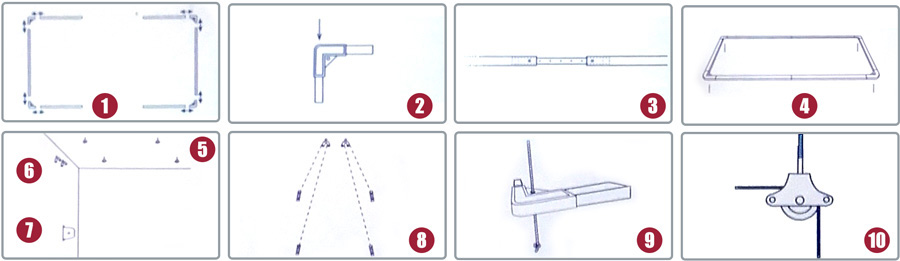 Instrucciones de armado e instalación de tendedero colgante de techo