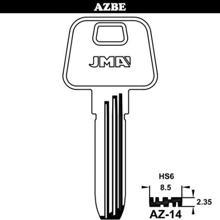 modello di chiave di sicurezza in ottone AZ-14 (box 50 unità) JMA