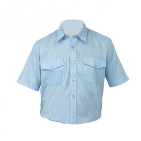 Tergal manica corta camicia di formato 48 azulina L500 Vesin