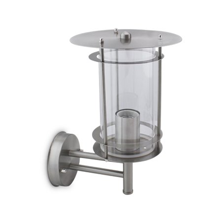 Garden lampione in acciaio inox E27 60W braccio verso il basso Gsc nichel satinato Evolution