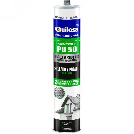 mastice poliuretano SINTEX PU-50 di tenuta e incollaggio 300ml nero Quilosa