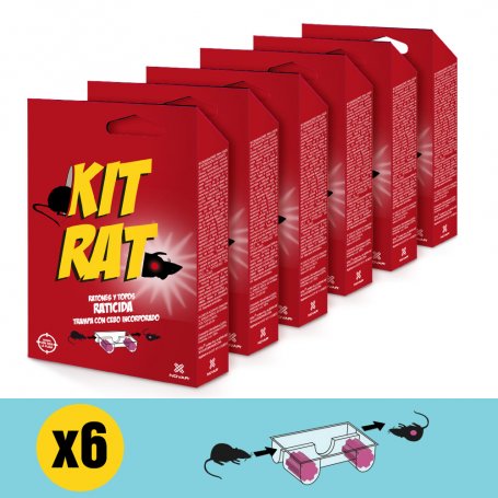 6 trappole per topi con esche fresco Rat Kit Novar