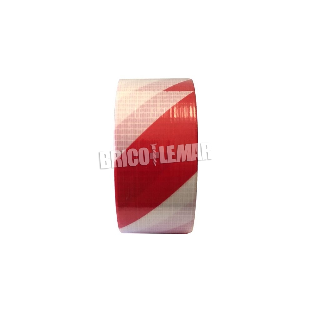 Nastro auto adesivo per segnalazione di ostacoli mobili Rosso/Bianco 50mm x 5 MT 
