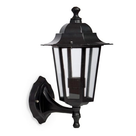 Serie lanterna orto braccio verso il basso Lenna 60W E27 alluminio nero GSC Evolution