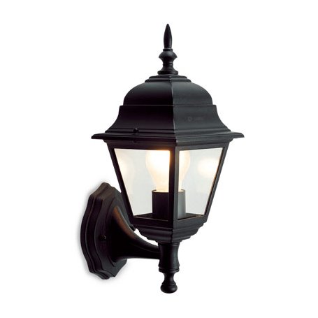 Giardino Farol braccio verso il basso serie Luna E27 60W alluminio nero GSC Evolution