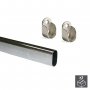 Set di 2 aste armadio acciaio cromato ovale 30x15mm 950 millimetri Emuca