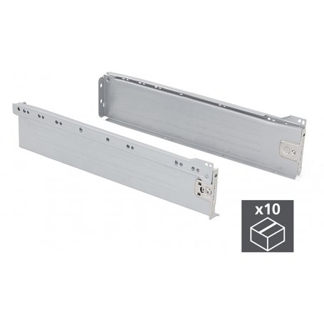 Kit 10 Ultrabox cassetti della cucina 86 millimetri di altezza 350 millimetri grigio metallizzato profondo acciaio Emuca