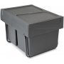 Riciclaggio bidoni per cucina 2x15L abbassare montaggio in acciaio rimozione manuale e antracite plastica Emuca