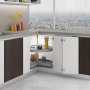 Gioco vassoi girevoli modulo armadio da cucina 270 800 millimetri di plastica e alluminio grigio Emuca