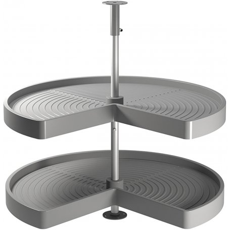 Gioco vassoi girevoli modulo armadio da cucina 270 800 millimetri di plastica e alluminio grigio Emuca