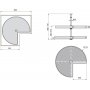 Gioco vassoi girevoli modulo armadio da cucina 270 800 millimetri di plastica e alluminio grigio Emuca