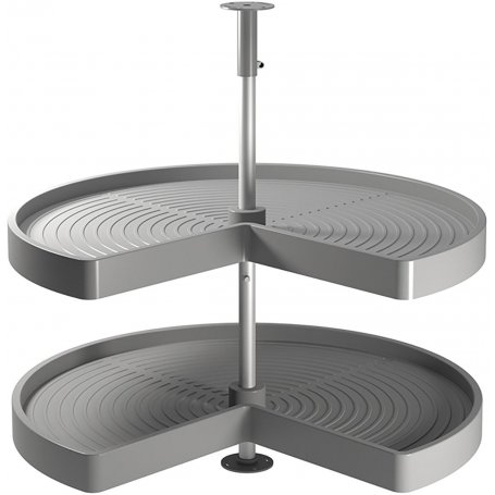 Gioco vassoi girevoli modulo armadio da cucina 270 900 millimetri di plastica e alluminio grigio Emuca