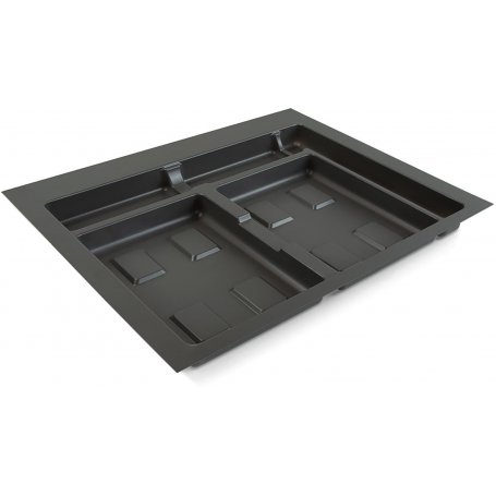 Base modulo cucina cassetto 600mm contenitori di plastica grigio antracite Emuca