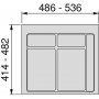 Base modulo cucina cassetto 600mm contenitori di plastica grigio antracite Emuca