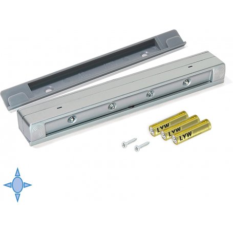 Applicare LED Batteria per sensore cassetto interno vibrazione freddo plastica bianca grigio chiaro metallizzato Emuca