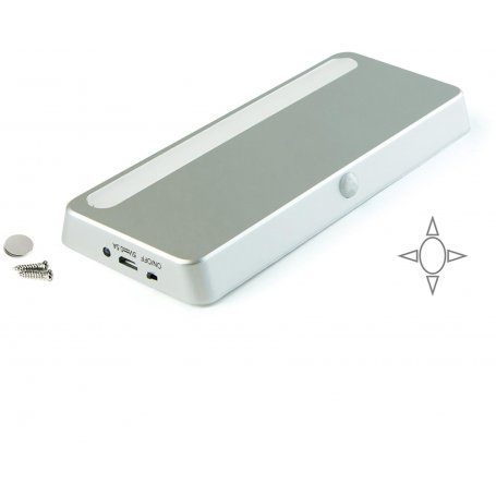 Ricaricabile LED del sensore di movimento 4000K metallico plastica grigio Emuca