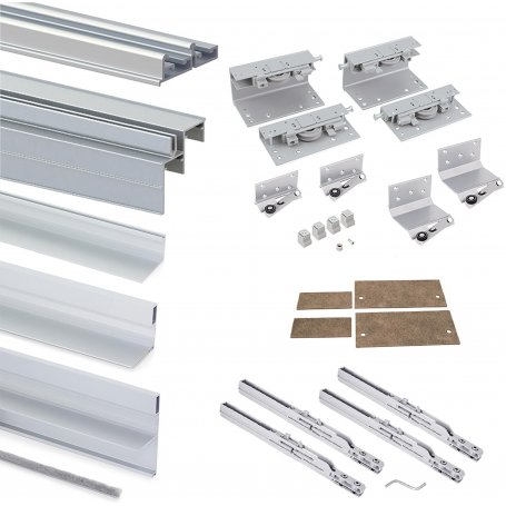 Scorrevole cabinet di sistema 2 Spazio appeso porte 19-20mm profili in alluminio anodizzato di spessore Emuca