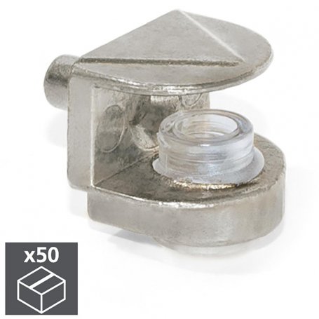 lotto I di 50 ripiano in vetro sostiene Ø5mm plastica e nichel zama Emuca