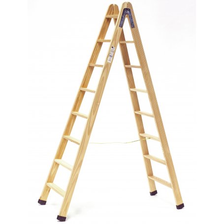 Scala in legno professionale pittore di forbice 8 + 8 punti Plabell