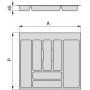Optima cassetto portaposate cucina Vertex / modulo 500 Concetto 600 millimetri bordo 16 millimetri antracite Emuca