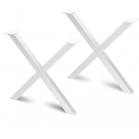 Cross cross a due gambe per altezza del tavolo 695 millimetri verniciato bianco Emuca