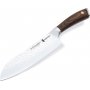 Santoku coltello da cucina in acciaio inox manico 17,5cm legno Pakka forgiato martellato 3 Claveles