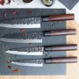 acciaio inox verdure coltello 13,5cm serie Osaka forgiato manico in legno granadillo 3 Claveles