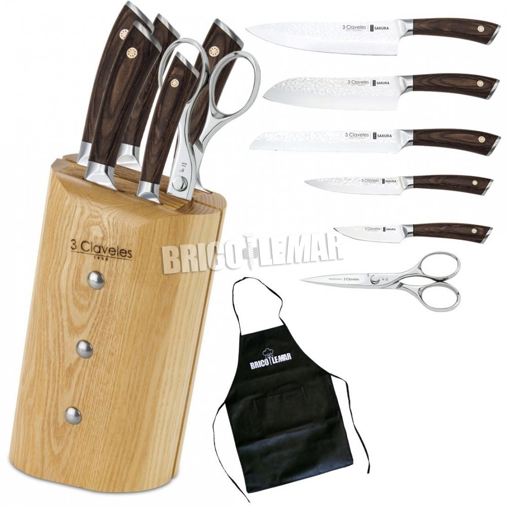 3 Claveles Set di 5 coltelli da cucina professionali 