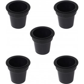 Set di 5 scivoli da incasso tavolo in plastica nera Pot Emuca