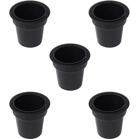 Set di 5 scivoli da incasso tavolo in plastica nera Pot Emuca