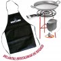 Kit padella per paella 600mm + padella per paella 70cm + gambe rinforzate + parabrezza Vaello La Valenciana + regolatore e tubo 