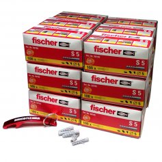 1800 tasselli ad espansione fischer S 5mm (18 scatole da 100 pezzi)