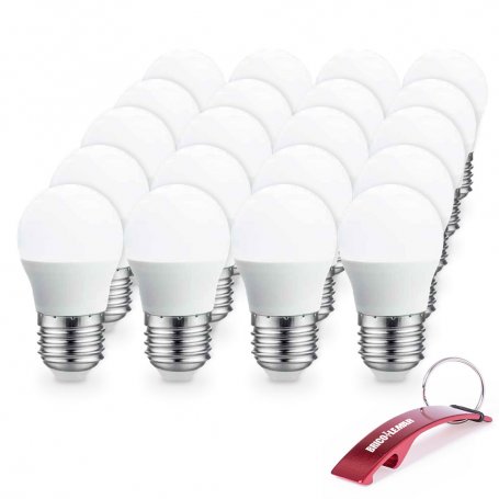 Lotto di 20 lampade Led sferiche E27 5W 3000K GSC Evolution