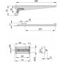 Set piastre fissaggio a muro e supporti per mensola Jagmet 280 in acciaio verniciato bianco Emuca