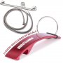 Kit maniglia doccia in plastica bianca Orfesa + tubo estensibile in acciaio inox 175-210 cm + maniglia / portasciugamani 55 cm i