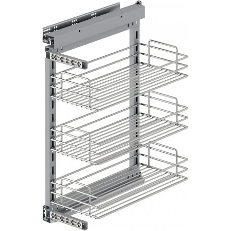 Carrello estraibile Suprastar con modulo chiusura ammortizzata 400 acciaio cromato Emuca