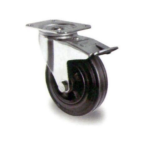 Rem wiel met zwarte rubberen basis GSR 80 / 25Premium Cascoo